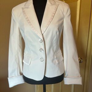 Bebe White Women's Tailored Blazer Jacket - Classic Single-Breasted. Corset back